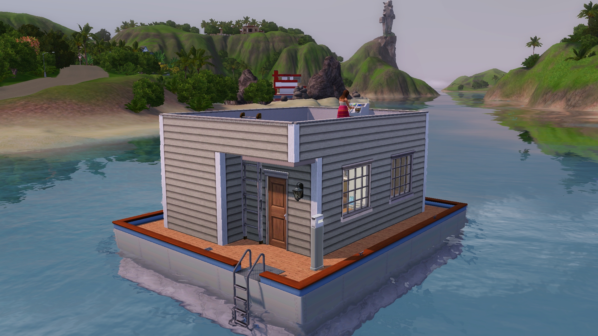 Строить дом на воде игра. The SIMS 3: Райские острова. Симс 3 Райские острова плавучий дом. Симс 3 Райские острова дом на острове. Симс 3 дом на острове.
