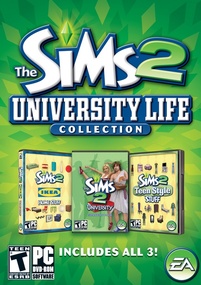 The Sims 2: University Life Collection box art packshot US