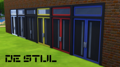 De Stijl Doors for The Sims 4