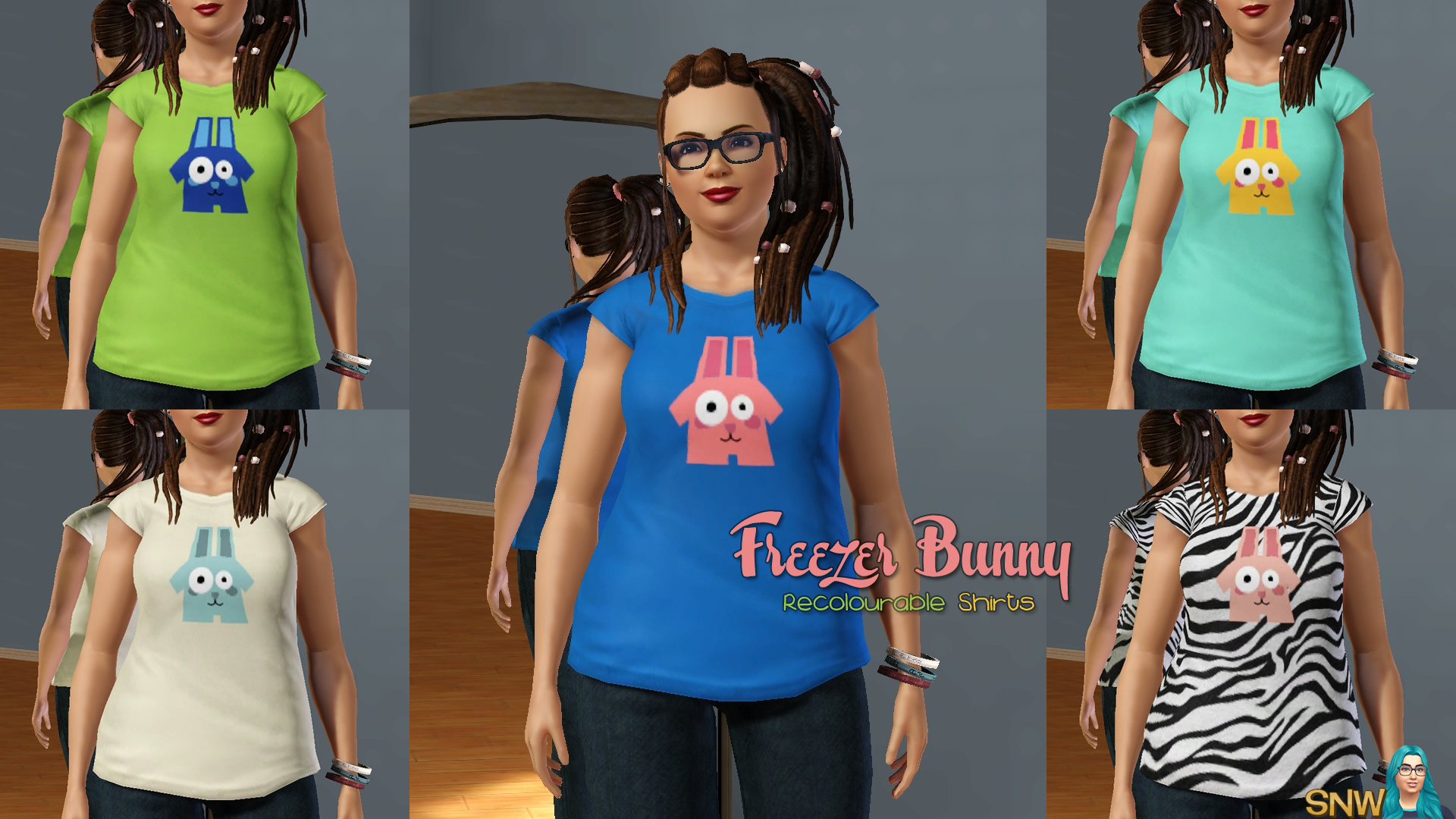 Recolourable Freezer Bunny Shirts