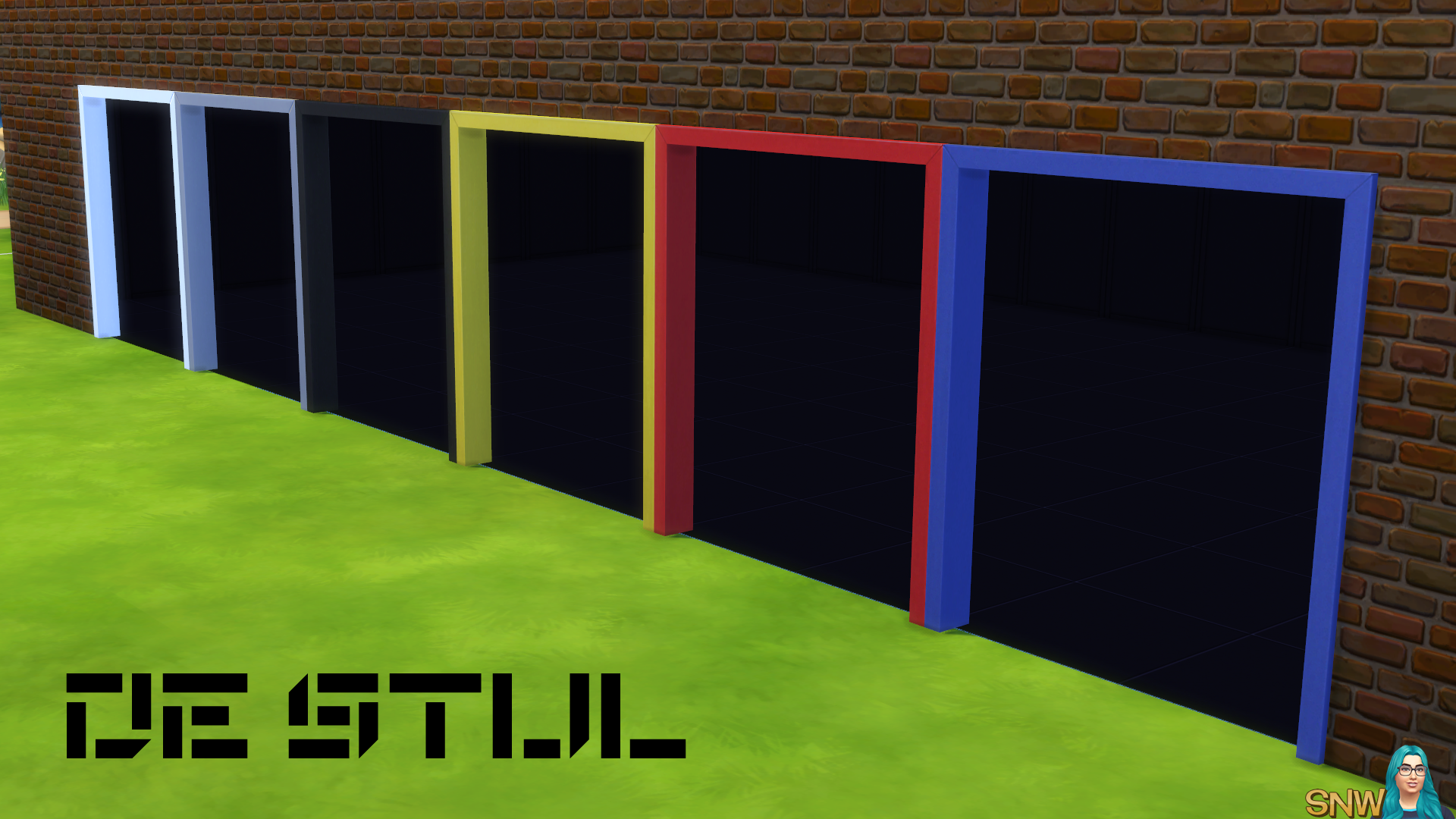 De Stijl Doors for The Sims 4