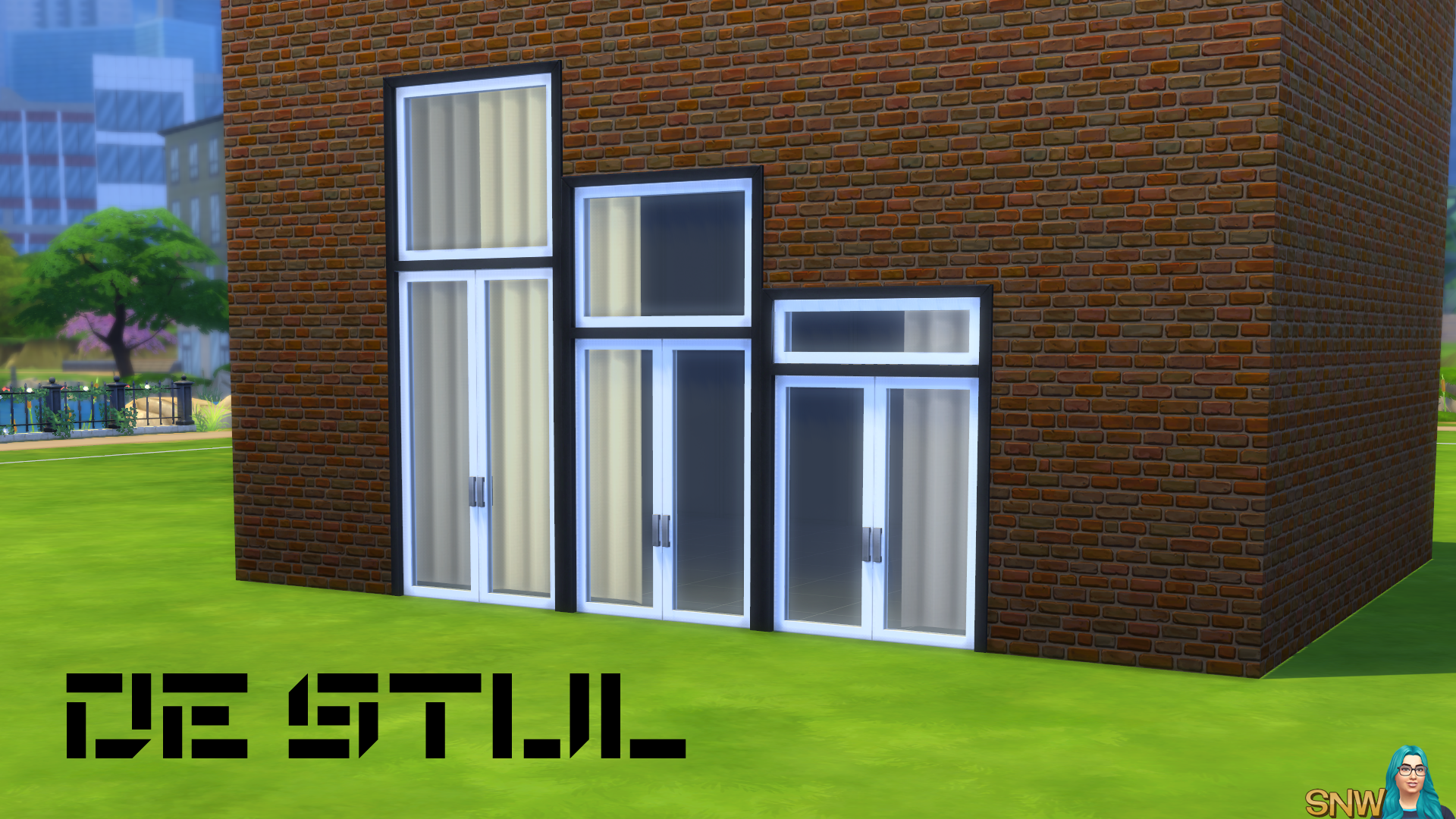 De Stijl Doors for The Sims 4