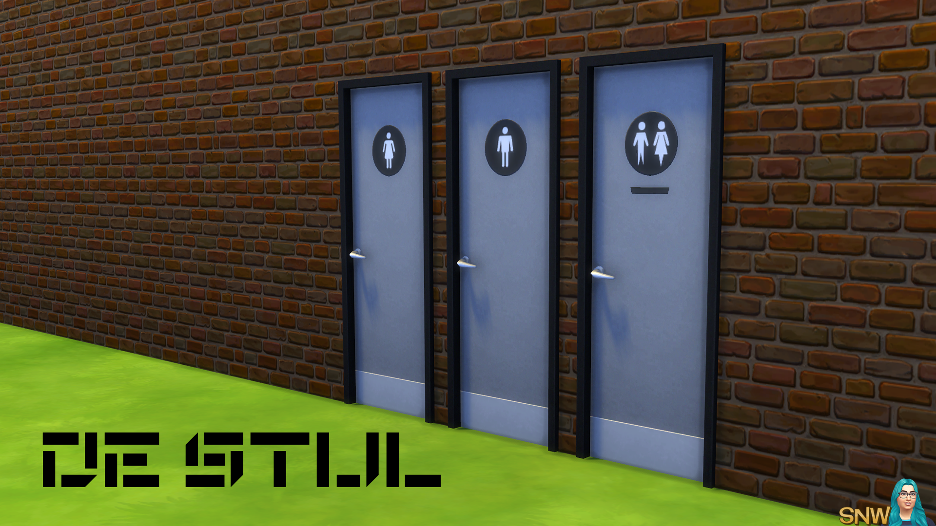 De Stijl Doors for The Sims 4