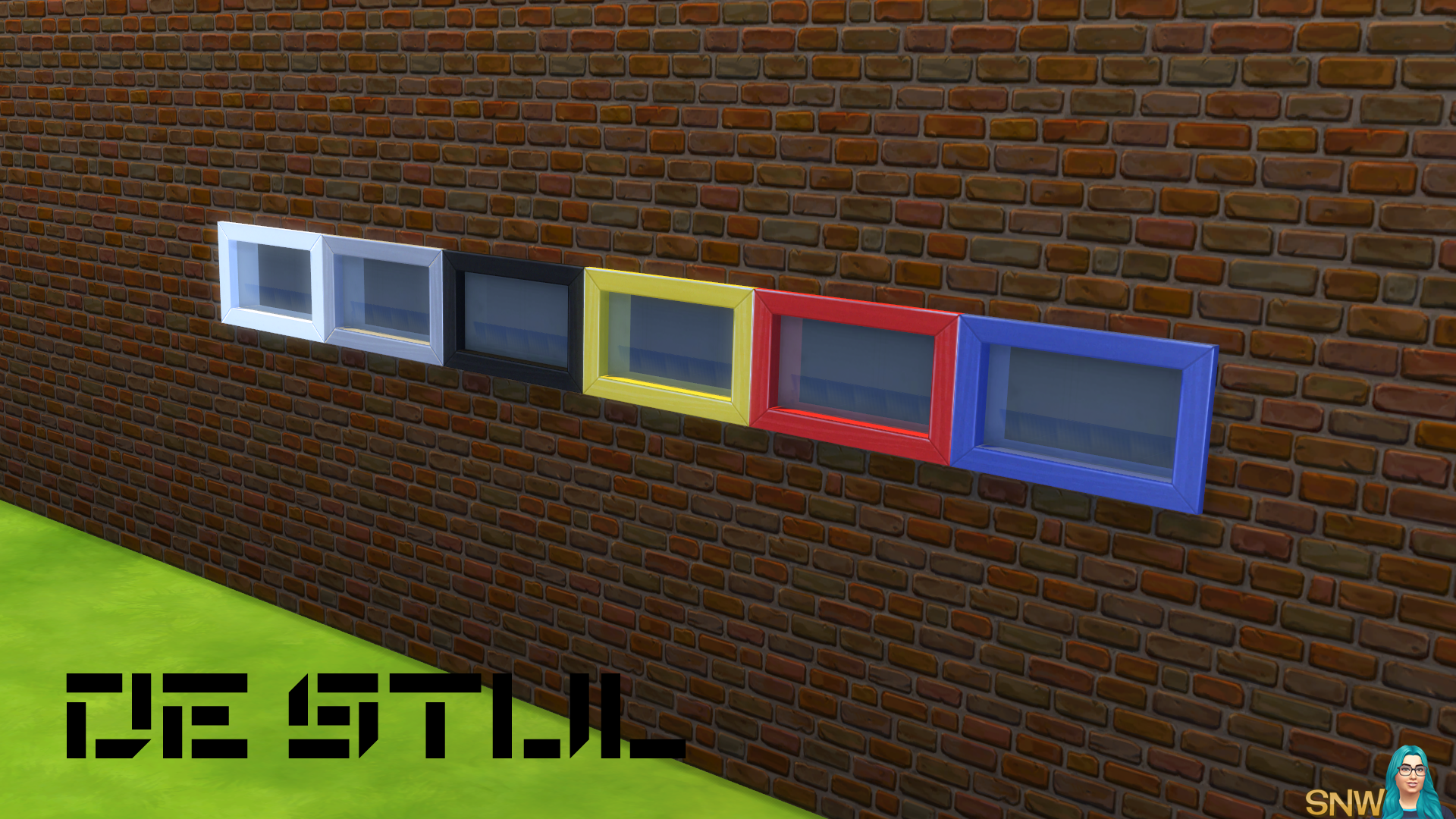 De Stijl Windows for The Sims 4