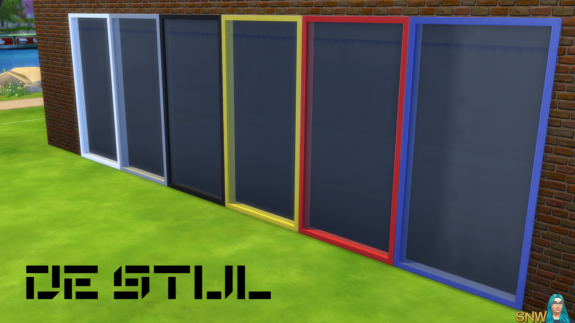 De Stijl Windows for The Sims 4