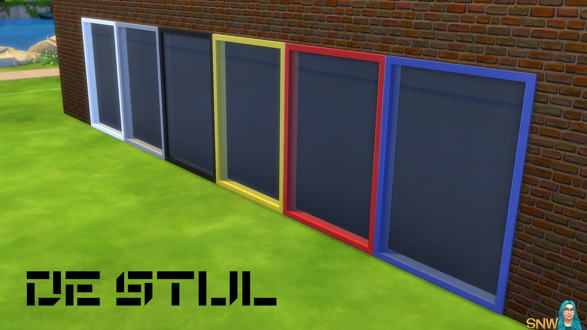 De Stijl Windows for The Sims 4