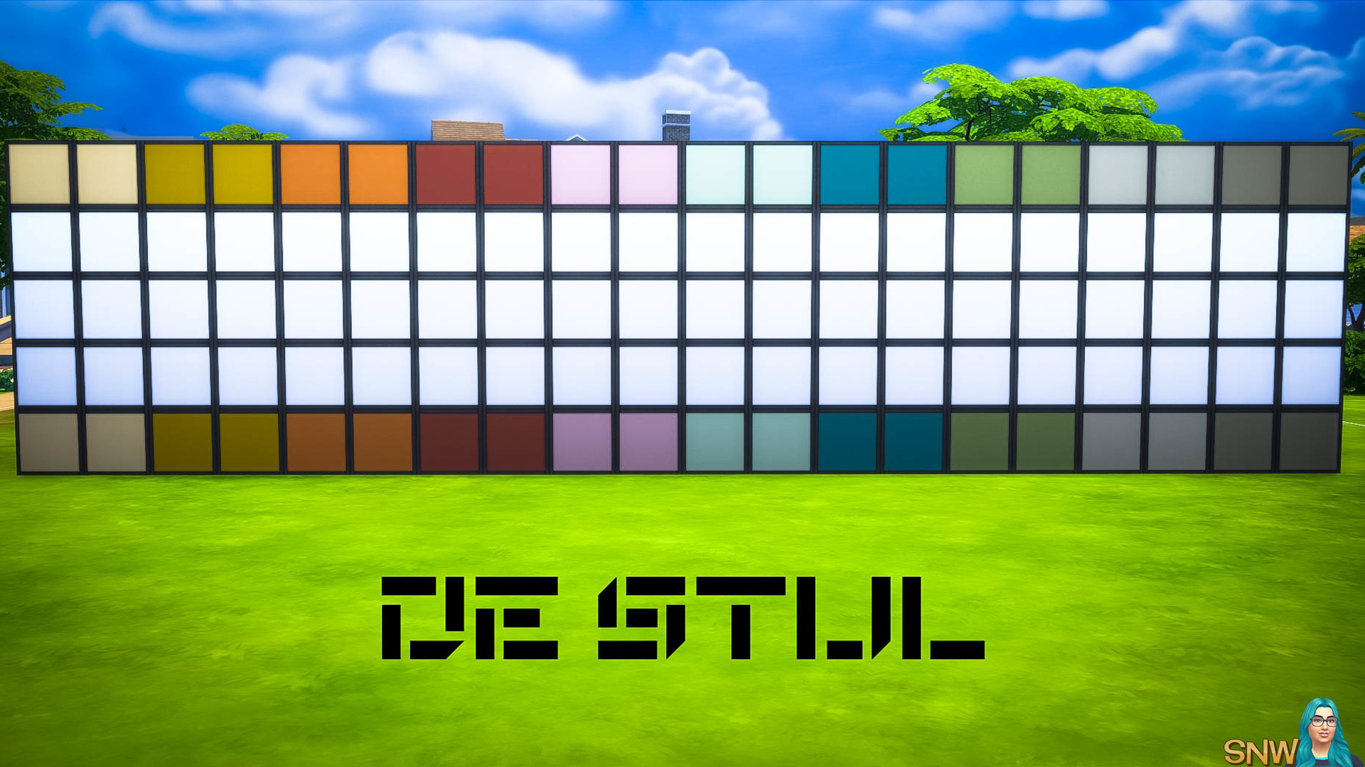 De Stijl MCM Wall Panels Blocks (Top and Bottom) #10