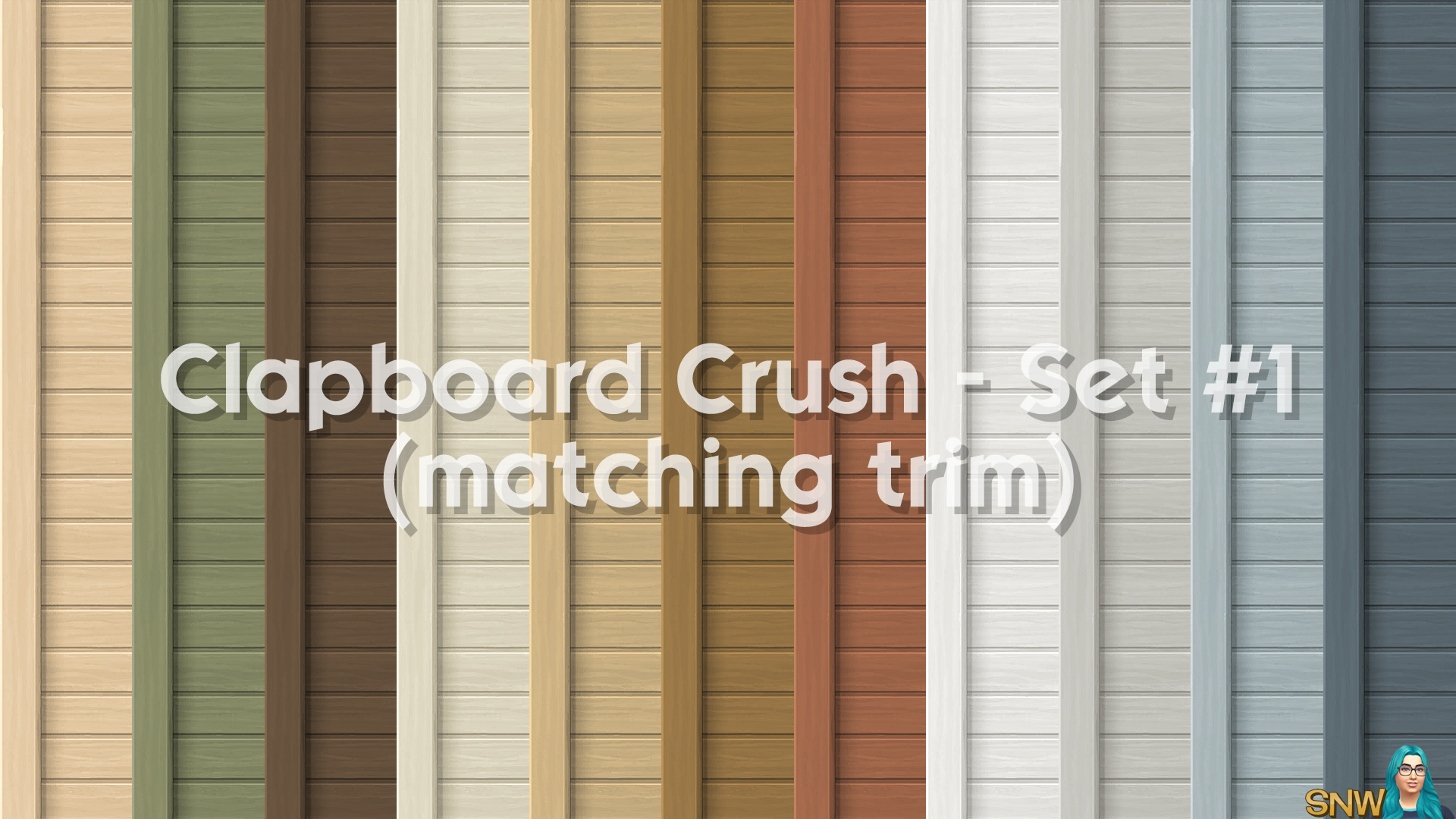 Clapboard Crush Siding Walls Set #1 (with Corner Trim)