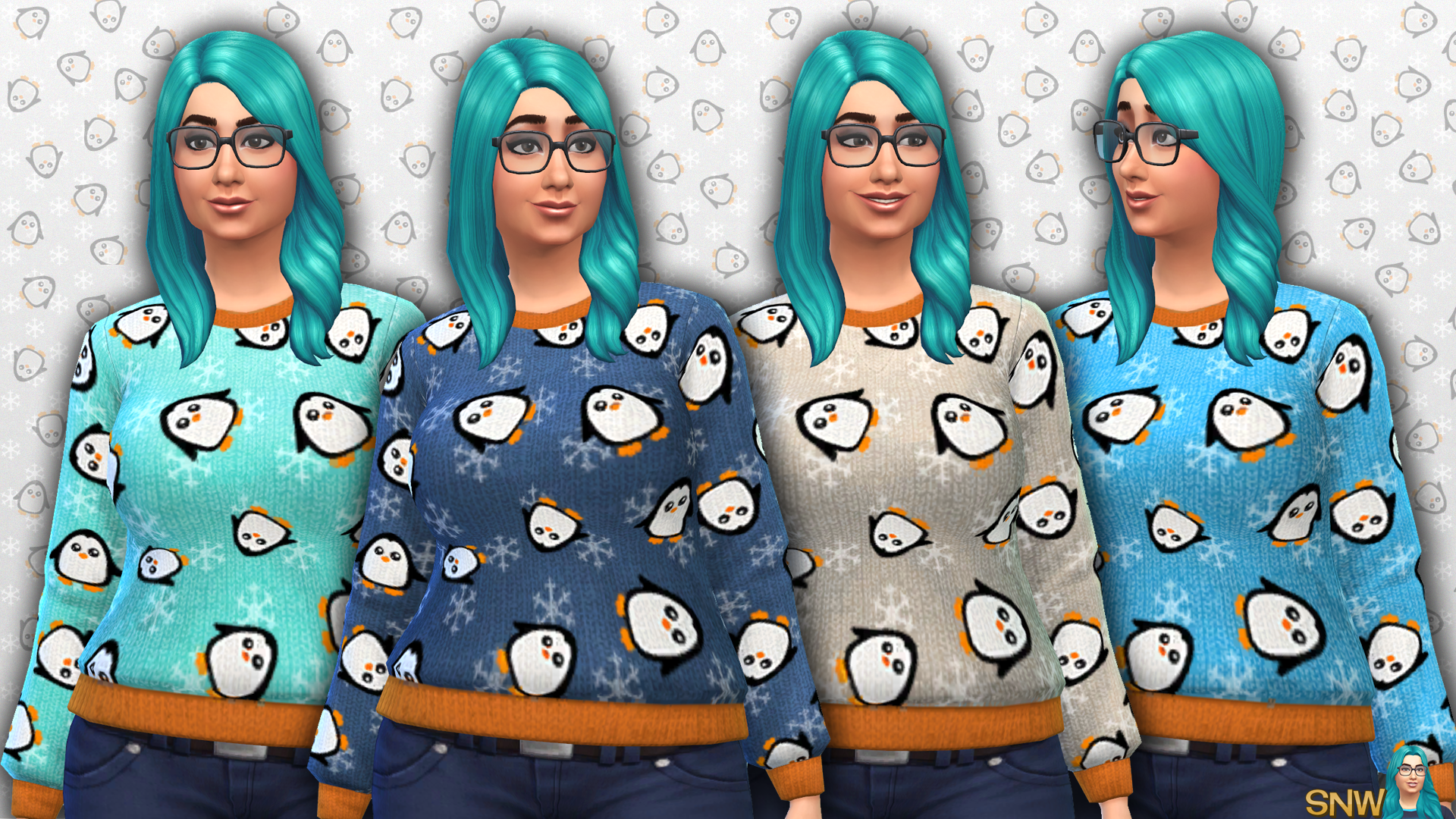 Women&#039;s Penguin Pattern Sweater