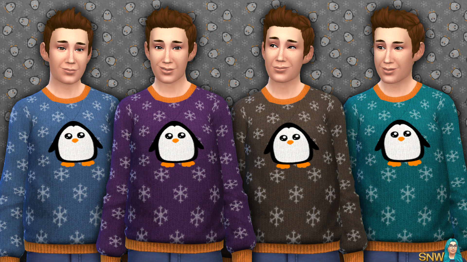 Men&#039;s Penguin Print Sweater