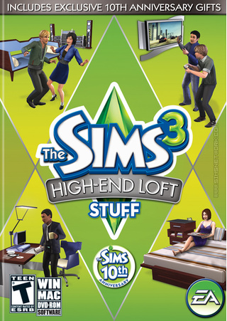 The Sims 3: High-End Loft Stuff box art packshot US