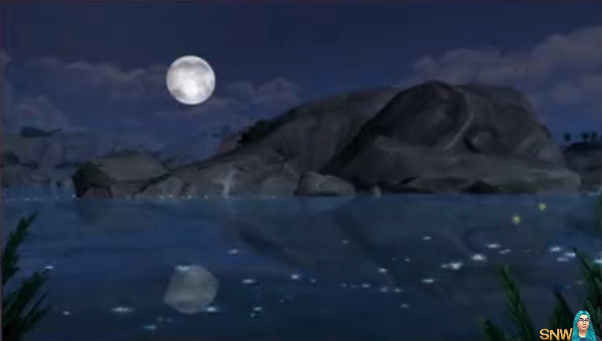 STAY UP in The Sims - Moonlight landscape with howling in the background