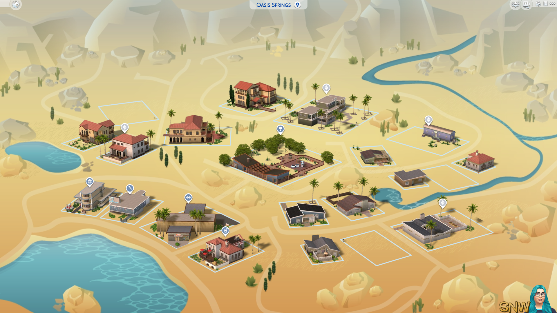 The Sims 4: Oasis Springs world